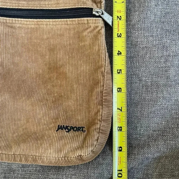Jansport Unisex Travel Bag Brown Adjustable Straps 2000's y2k Vtg cordoroy - Picture 9 of 11